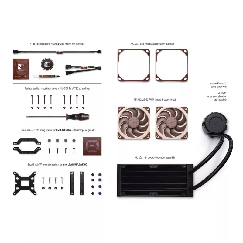 Noctua NL-LC1-24 dissipatore CPU ad aria low-profile per AMD AM4 (Ryzen) - nero/marrone