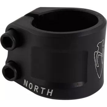 North Axe Double Clamp - nero, 31,8mm/34,9mm, alluminio CNC, monopattino freestyle