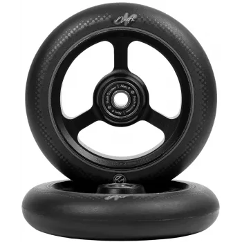 North Index Pro Ruote per scooter 2 pezzi – 110mm 88A uretano high-rebound, cuscinetti ABEC 9 (nero/nero)