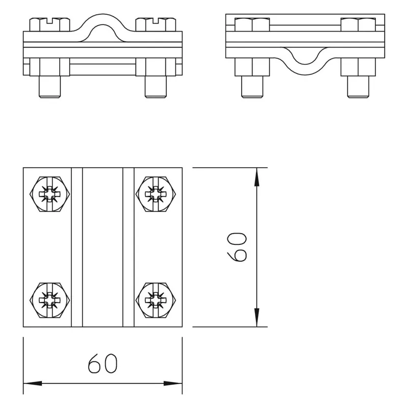 OBO Bettermann 252 8-10 V4A connettore a croce per conduttore 8-10 mm (5312318)