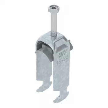 OBO Bettermann BS-H2-K-22 FT Collare a staffa a U in due parti, 16-22 mm, acciaio zincato a caldo (serie 2056)