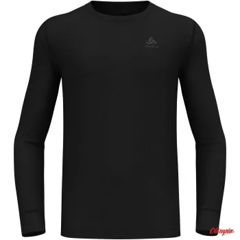 Odlo BL Top Crew Neck Long Sleeve Merino 200 maglia baselayer uomo, nero, taglia L