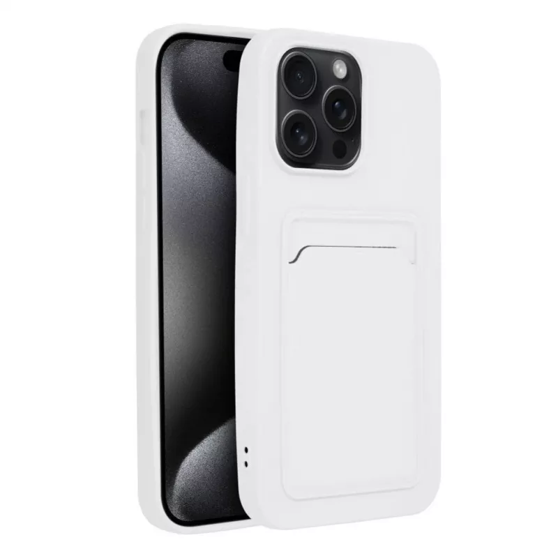 Custodia OEM per iPhone 15 Pro Max con porta carte bianca