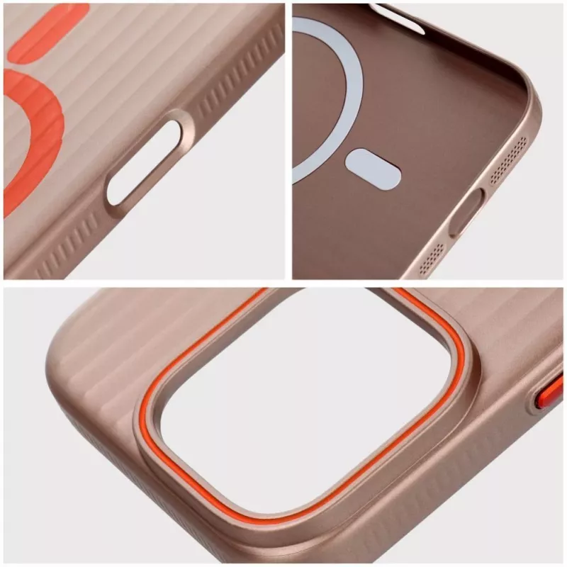 OEM Custodia per iPhone 15 Pro Max Simply compatibile MagSafe titanio deserto