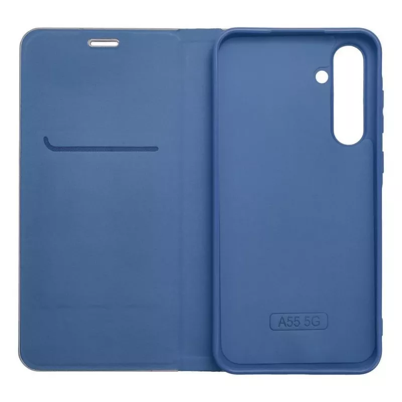 OEM Flip Case per Samsung A54 5G Luna Book Carbon blu