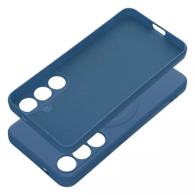 OEM custodia in silicone MagSafe per Samsung Galaxy S24 con protezione fotocamera - blu