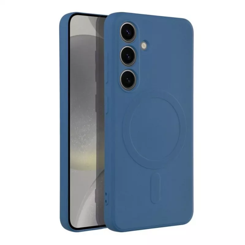 OEM custodia in silicone MagSafe per Samsung Galaxy S24 con protezione fotocamera - blu