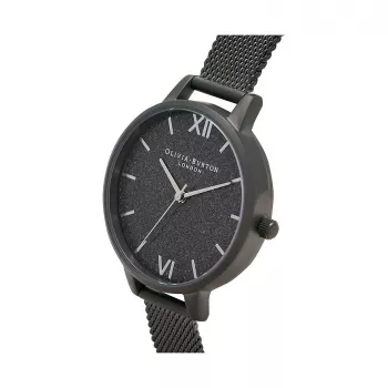 Olivia Burton Orologio donna Sparkle Bee OB16GD49 - 34 mm al quarzo, quadrante bianco, cinturino in pelle grigio