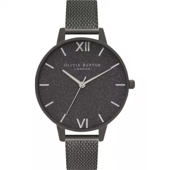 Olivia Burton Orologio donna Sparkle Bee OB16GD49 - 34 mm al quarzo, quadrante bianco, cinturino in pelle grigio