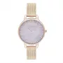 Olivia Burton orologio da donna Sparkle Bee OB16SP16 - 34mm quadrante argento cinturino in pelle grigio