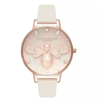 OLIVIA BURTON Orologio da donna OB16GB10 34 mm Quadrante grigio glitterato Cinturino in pelle