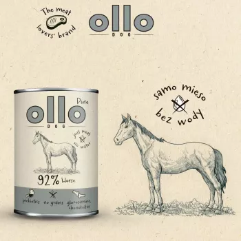OLLO Pure Horse Mono cibo umido per cani 850g