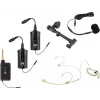 OMNITRONIC Set FAS TWO sistema wireless UHF a doppio canale con 2 trasmettitori a tasca, headset e microfono per chitarra acustica (660-690 MHz) 20000973