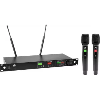 OMNITRONIC UHF-602 sistema microfonico wireless a 2 canali 823-832/863-865 MHz 13063602