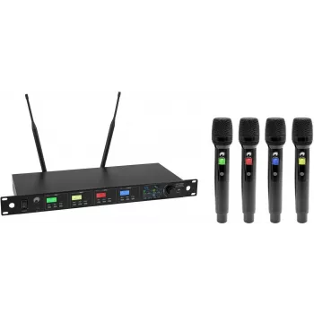 OMNITRONIC UHF-604 sistema microfonico wireless UHF a 4 canali 520-554 MHz 13063605