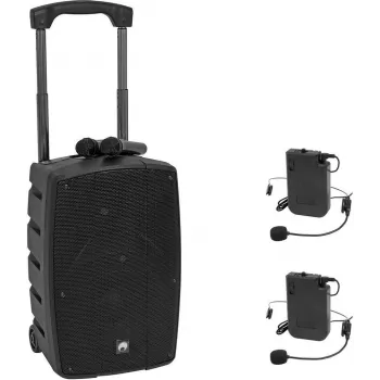 OMNITRONIC WAMS-10BT2 MK2 sistema PA portatile con 2 trasmettitori UHF a tasca e microfoni headset (20001024)