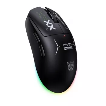 ONIKUMA DM03 Mouse gaming RGB – mouse ottico con filo con 6400 DPI, 7 tasti programmabili, design ergonomico per destrimani, nero