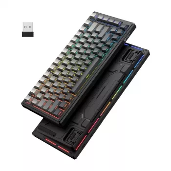 ONIKUMA G83 Tastiera da gaming (nero) - Retroilluminazione RGB meccanica, tastiera USB cablata full-size con switch blu