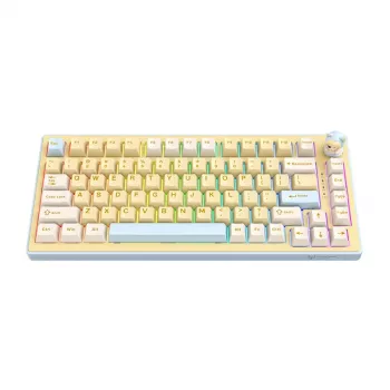 ONIKUMA MT707 Tastiera da gaming (giallo) - Meccanica, switch Outemu Blue, retroilluminazione RGB, formato completo, USB cablata