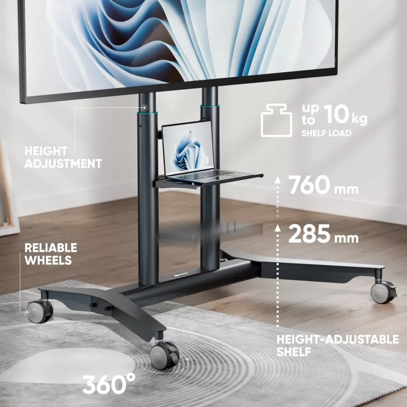 ONKRON TS1871-G Supporto TV mobile 55-90 pollici, grafite