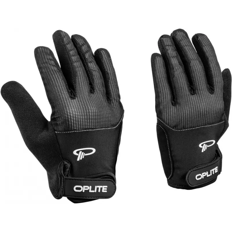 Oplite OP-GLOVE M guanti sim racing - nero - similpelle - poliestere - silicone - spandex - 100 mm - 224 mm - 150 g