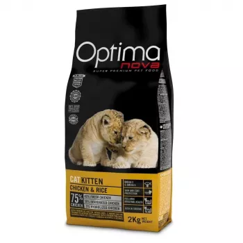OPTIMANOVA Kitten Mono Pollo e Riso - Crocchette per gatti - 2 kg