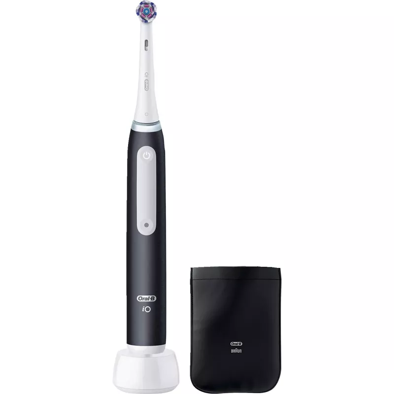Oral-B iO White Clean spazzolino elettrico, nero/bianco con custodia da viaggio