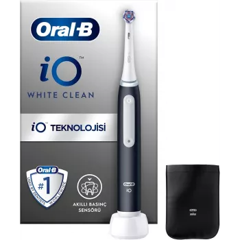 Oral-B iO White Clean spazzolino elettrico, nero/bianco con custodia da viaggio