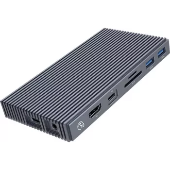 ORICO Docking station M.2 NVMe con PD 100W attivo, HDMI 2.0, audio, RJ-45, lettore di schede - grigio (CDH-9N-GY-BP)