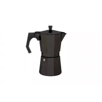 Origin Outdoors Bellanapoli caffettiera espresso, moka per fornello, 3 tazze, nero