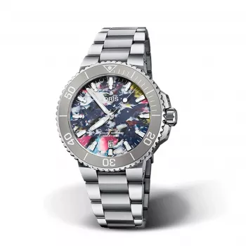 ORIS Aquis Date Calibre 400 Automatic quadrante blu bracciale in acciaio inox 41,50 mm 7766-4150-Set