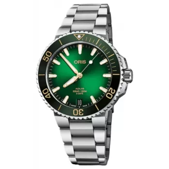 ORIS Aquis Date Calibre 400 orologio da uomo automatico 41,50 mm quadrante verde bracciale in acciaio inox 41270782209PE