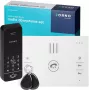 ORNO OR-DOM-BA-933/W Kit citofono audio, 1 famiglia, 2 fili, cornetta interna bianca, unità esterna argento
