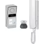 ORNO OR-DOM-RD-937/W kit citofono analogico, 1 unità interna, 1 pannello esterno, bianco/argento