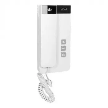 ORNO OR-DOM-SL-923 citofono cablato a 2 fili per abitazione singola, montaggio a parete, esterno argento/grigio, posto interno bianco