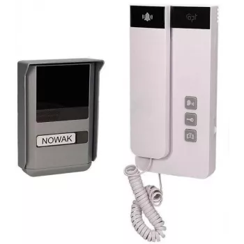 ORNO OR-DOM-SL-923 citofono cablato a 2 fili per abitazione singola, montaggio a parete, esterno argento/grigio, posto interno bianco