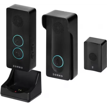 ORNO OR-DOM-YR-934/B Citofono wireless con tecnologia DECT, 1 portatile, 1 unità esterna, IP44, bianco