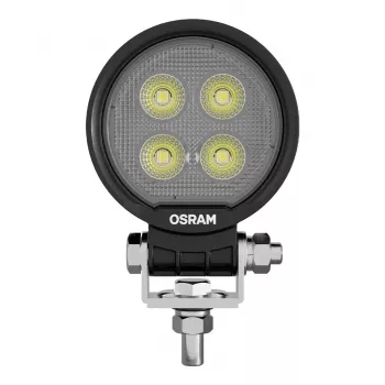 Lampada da lavoro LED Osram ROUND WL VX80-WD, 10W, 12/24V, 800lm, 6000K, fascio ampio, IP67, ECE R10, connettore DT, 80mm