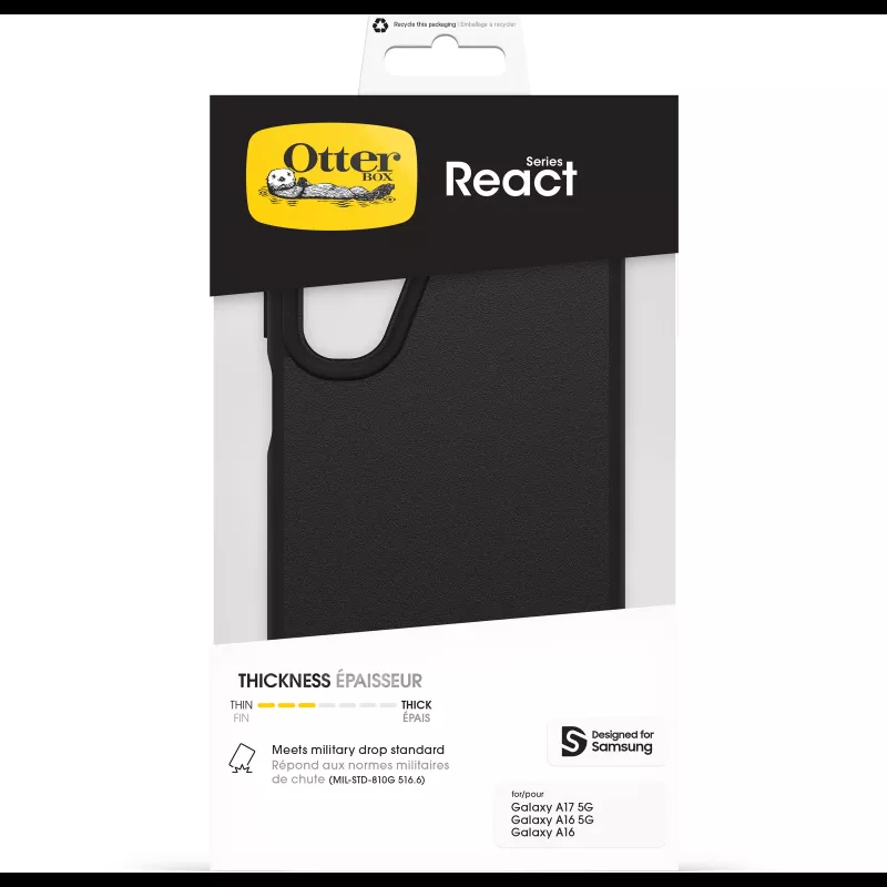 OtterBox React Series Case per Samsung Galaxy A17/A17 5G/A16/A16 5G - nero