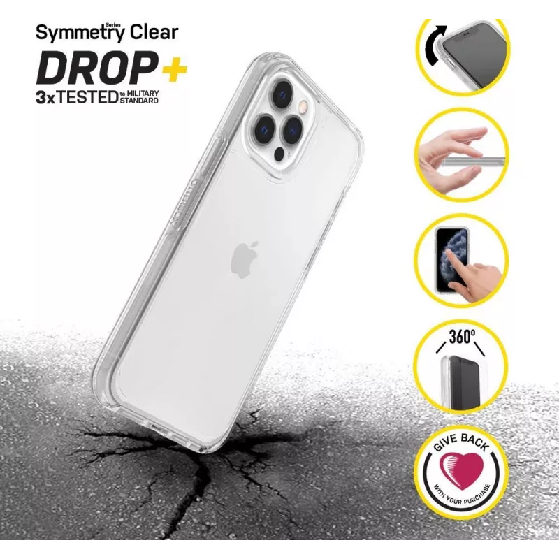 OtterBox Symmetry Series Case per iPhone 12 e iPhone 12 Pro - Clear