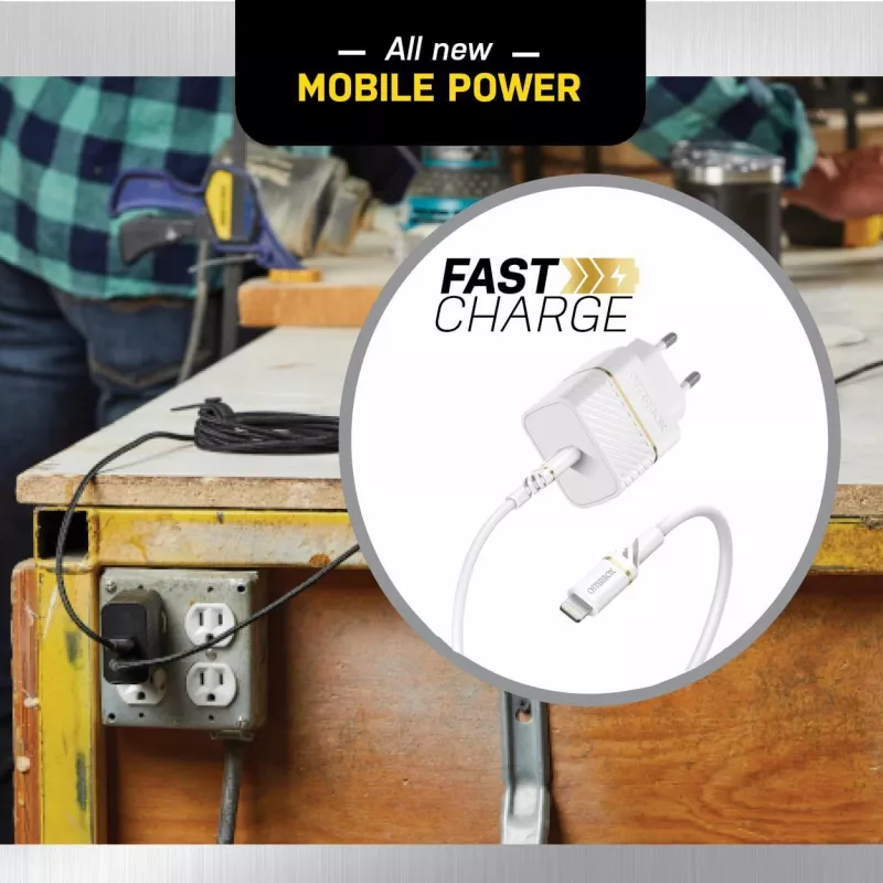 OtterBox caricatore da parete 20W USB-C PD 3.0 Cloud Dust bianco