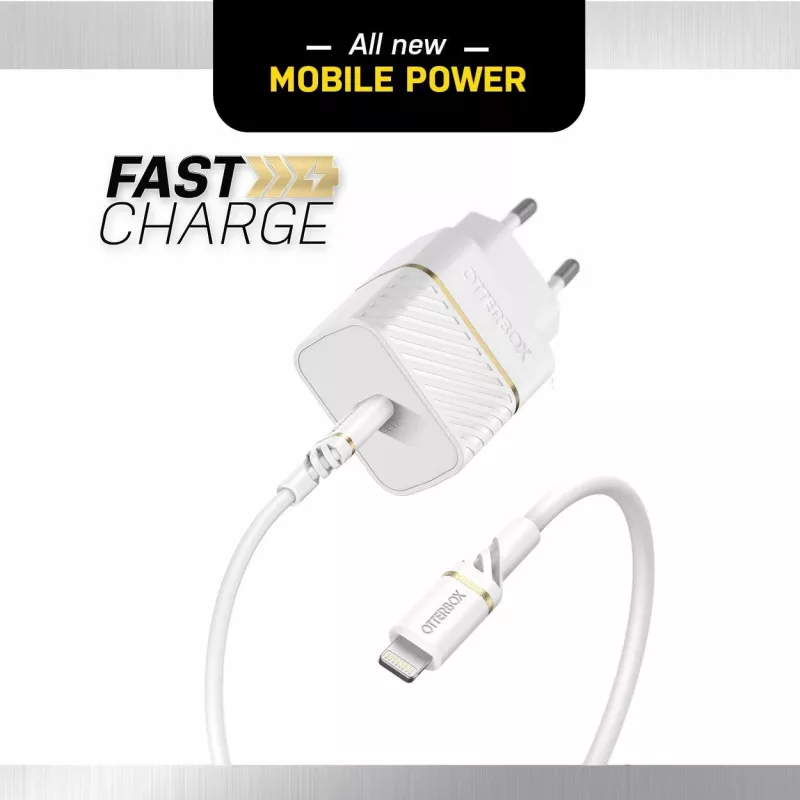 OtterBox caricatore da parete 20W USB-C PD 3.0 Cloud Dust bianco