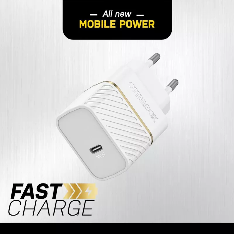 OtterBox caricabatterie da parete 30W USB-C PD 3.0 Cloud Dust White
