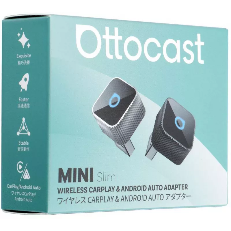 OTTOCAST Mini Cube T2 adattatore wireless CarPlay e Android Auto (Bluetooth/Wi-Fi)