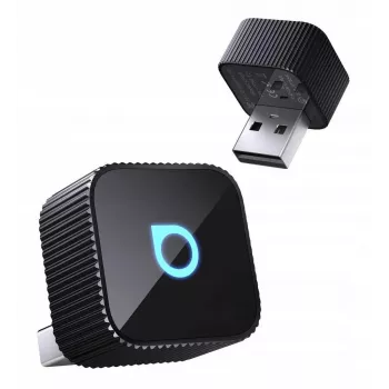 OTTOCAST Mini Cube T3 adattatore wireless CarPlay e Android Auto, Bluetooth 5.0, Wi-Fi 5, USB-C, nero