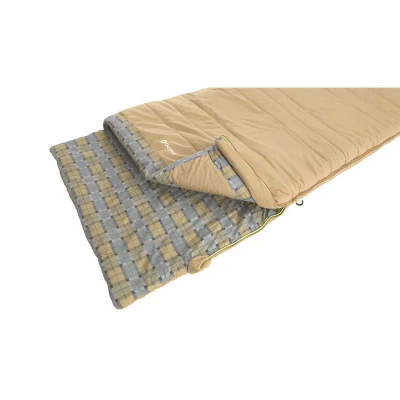 Outwell Commodore Sacco a pelo 225 x 85 cm 9/5/-8 °C con cuscino sfuso, cerniera a L con 2 vie Auto-Lock