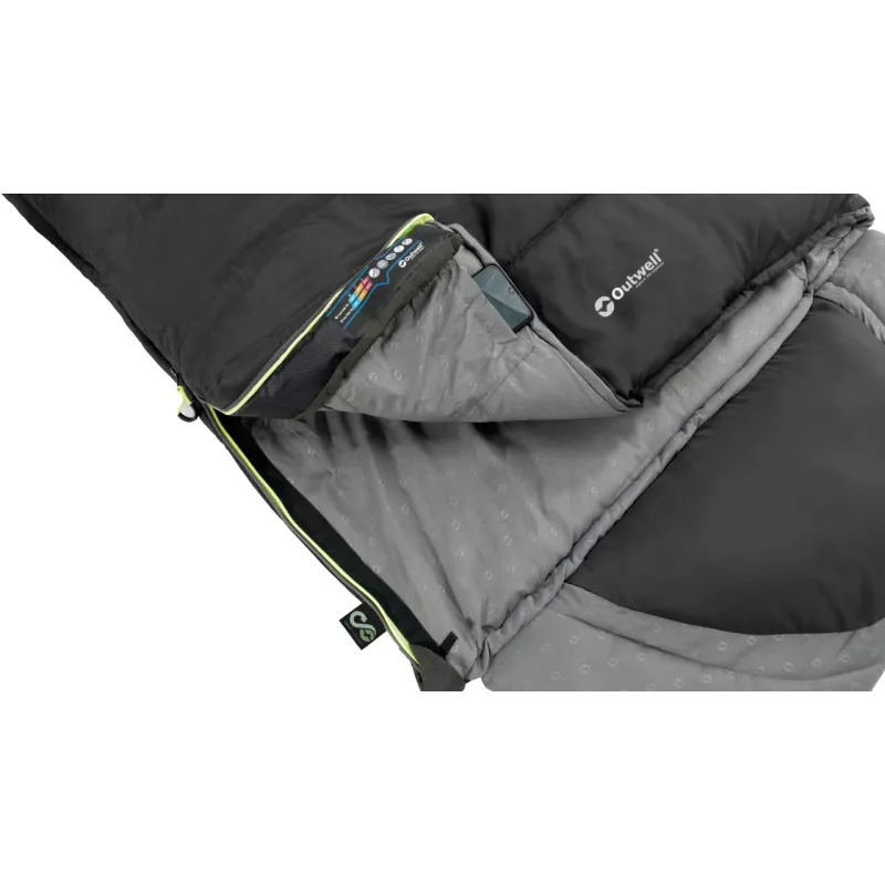 Outwell Contour sacco a pelo 220 x 85 cm -13/+16 °C con cerniera a sinistra