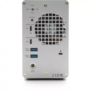 OWC Mercury Elite Pro Dual Case RAID 2 vani con hub USB a 3 porte, USB 3.2 Gen 2 Type-C (Argento)