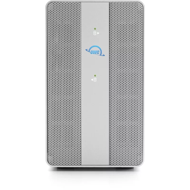 OWC Mercury Elite Pro Dual Case RAID 2 vani con hub USB a 3 porte, USB 3.2 Gen 2 Type-C (Argento)