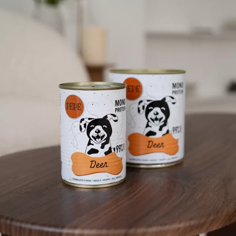 Paka Zwierzaka Pepe Cibo umido per cani al cervo 400g